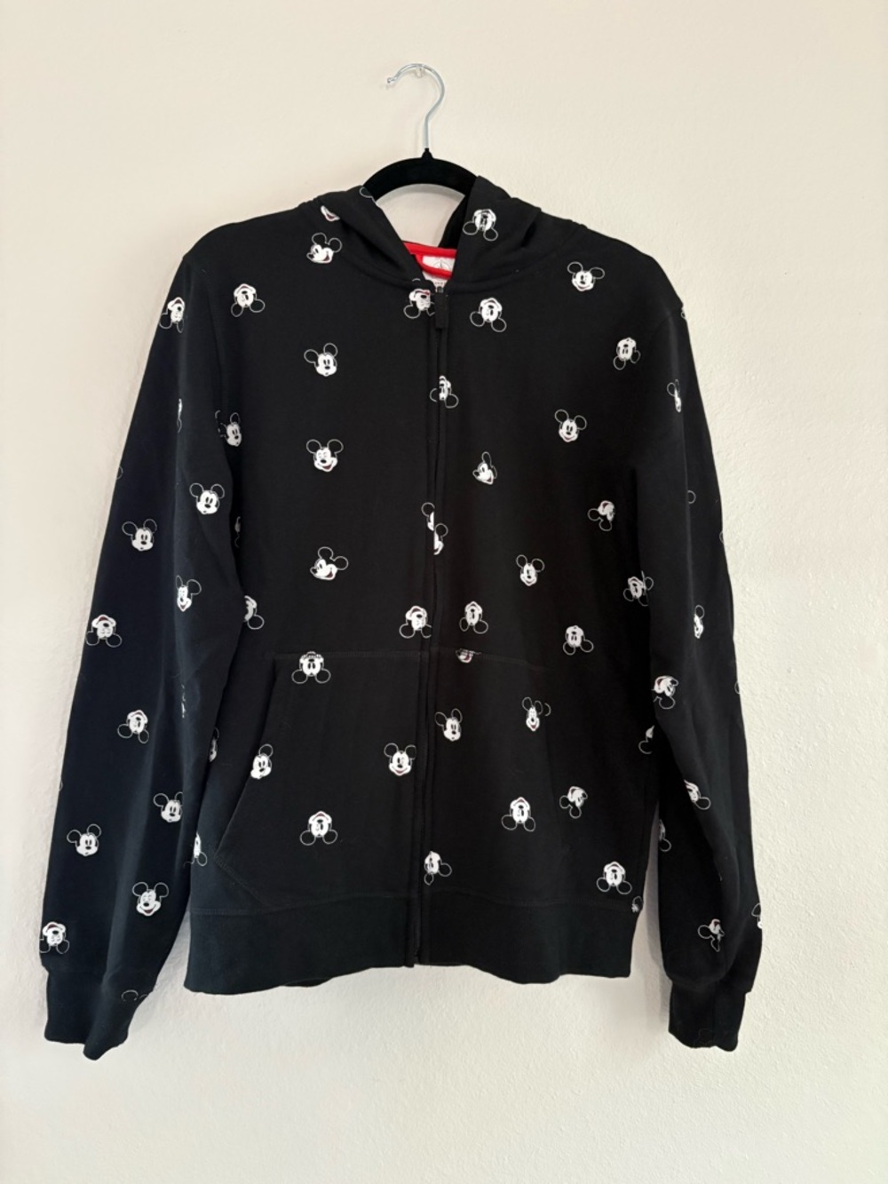 Disney Size M Official Full Zip Mickey Mouse All Over Print Hoodie Jacket
